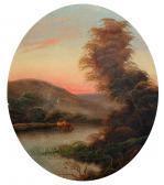 WOOD T. River And Mountain Landscapes With Boat And Cattle WOOD T. River And Mountain Landscapes With Boat And Cattle
