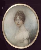 WOOD William II Miss Frances Wright, Wearing White Dress With Small Bow At Her Shoulder WOOD William II Miss Frances Wright, Wearing White Dress With Small Bow At Her Shoulder