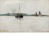 WOODBURY Charles Herbert Boats Off The Coast WOODBURY Charles Herbert Boats Off The Coast