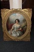 WULFFAERT Adrien Portrait Of Julia Anne Ricketts In A Grey Silk Dress WULFFAERT Adrien Portrait Of Julia Anne Ricketts In A Grey Silk Dress