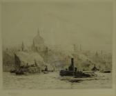 WYLLIE William Lionel St. Paul's And Blackfriars Bridge From The Thames WYLLIE William Lionel St. Paul's And Blackfriars Bridge From The Thames