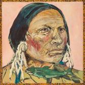 YEAGER Ira Native American Indian And Fish YEAGER Ira Native American Indian And Fish