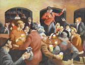YOUNG Robert R. Pub Interior Scene Granny's Doing It Again YOUNG Robert R. Pub Interior Scene Granny's Doing It Again