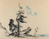 YU WONG Tyrus Trees And Hut In A Landscape YU WONG Tyrus Trees And Hut In A Landscape