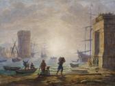 ZÜND Robert Hafensicht, Kopie Nach Claude Lorrain ZÜND Robert Hafensicht, Kopie Nach Claude Lorrain