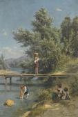 ZAHND Johann Römische Bauernmädchen Mit Kleinkindern Am Flussufer ZAHND Johann Römische Bauernmädchen Mit Kleinkindern Am Flussufer