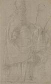 ZAMPIERI IL DOMENICHINO Domenico A Saint Wearing A Mitre And Holding A Staff ZAMPIERI IL DOMENICHINO Domenico A Saint Wearing A Mitre And Holding A Staff