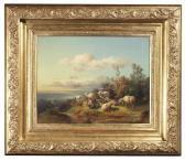 ZELLENBERG von Franz Zeller Von . Flock Of Sheep On A Bank, In The Background An Extensive River Landscape. Oil/canvas, Signed And Dated "859" ZELLENBERG von Franz Zeller Von . Flock Of Sheep On A Bank, In The Background An Extensive River Landscape. Oil/canvas, Signed And Dated "859"