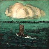 ZEUTHEN Ernst Sailingboat Under Drifting Clouds ZEUTHEN Ernst Sailingboat Under Drifting Clouds