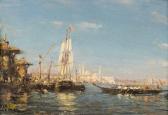 ZIEM Felix Barke Und Segelboot Vor Konstantinopel. ZIEM Felix Barke Und Segelboot Vor Konstantinopel.