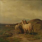 ZILLEN Wilhelm Landscape With A Dog, Sheep And Theirpasture ZILLEN Wilhelm Landscape With A Dog, Sheep And Theirpasture