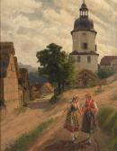 ZIMMER Wilhelm Carl Blick Zur Kirche Neuengönna ZIMMER Wilhelm Carl Blick Zur Kirche Neuengönna