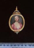 ZINCKE Christian Friedrich Frances Lumley-saunderson, Countess Of Scarbrough (née Douglas) (d.1772), Wearing Revealing Pink Dress Over White Underslip, Her Light Brown Hair Falling Over Her Right Shoulder. ZINCKE Christian Friedrich Frances Lumley-saunderson, Countess Of Scarbrough (née Douglas) (d.1772), Wearing Revealing Pink Dress Over White Underslip, Her Light Brown Hair Falling Over Her Right Shoulder.