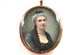 ZINK G F Portrait Of A Lady Wearing A Pearl Choker And Black Lace Headdress And Dress ZINK G F Portrait Of A Lady Wearing A Pearl Choker And Black Lace Headdress And Dress