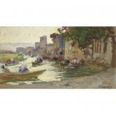 ZONARO Fausto Bozzetto Per Scena Di Un Matrimonio Sulle Acque Del Fiumegöksu ZONARO Fausto Bozzetto Per Scena Di Un Matrimonio Sulle Acque Del Fiumegöksu