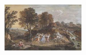 Francesco Zuccarelli -  A Hilly Landscape With Dancing And Resting Nymphs