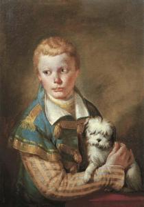 Francesco Zugno - Portrait Of A Young Boy With A Dog