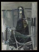 ZVI MAIROVICH Yehudit On White Wicker Chair ZVI MAIROVICH Yehudit On White Wicker Chair