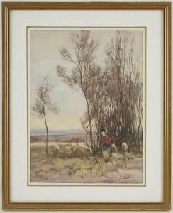 ÉDÉ Frédéric 1865-1913,Bergère et ses moutons,Tradart Deauville FR 2018-12-02