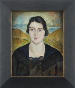 ÖNSTAD Bernard 1895-1981,Porträtt föreställande Karin Mårtensson,Uppsala Auction SE 2023-01-17
