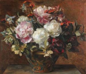 AABYE Jørgen Emil 1868-1959,Still life with flowers in a vase,1924,Bruun Rasmussen DK 2022-01-31
