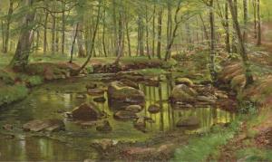 AAGAARD Carl Frederik Peder 1833-1895,Mossy Rocks in a Stream,1890,Christie's GB 2005-10-26