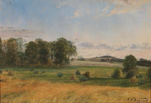 AAGAARD Carl Frederik Peder 1833-1895,Summer landscape with a view from the field t,Bruun Rasmussen 2025-08-04