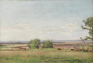 AAGAARD Carl Frederik Peder 1833-1895,View from near Skarritsø, Zealand,Bruun Rasmussen 2025-05-12