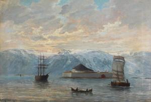 AAGAARD Martin 1863-1913,Sunset at Trondhjems Fjord, Norway,Bruun Rasmussen DK 2024-01-08