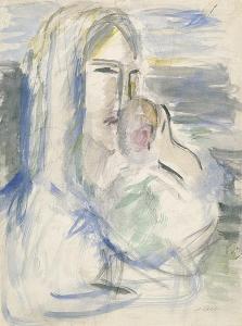 abbo jussuff 1888-1953,Mutter mit Kind,Galerie Bassenge DE 2016-05-28
