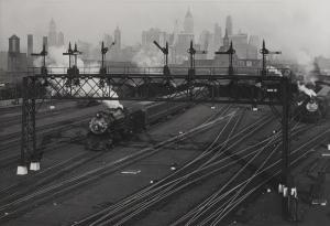 ABBOTT Berenice 1898-1991,Hoboken Railroad Yards Looking Toward Manhattan, N,1935,Bonhams 2015-10-27