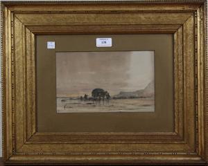 ABBOTT,Coastal View with Figures loading Kelp onto a Horse and Cart,Tooveys Auction GB 2010-03-23