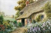 ABBOTT Ernest Edwin 1888-1973,English Thatched Cottage,Mossgreen AU 2011-03-27