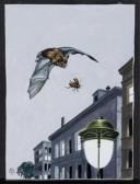 ABBOTT Jacob Bates 1895-1950,Bat chasing after fly on city street,1950,Quinn's US 2012-03-03