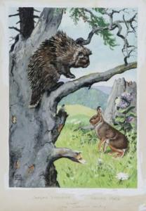 ABBOTT Jacob Bates 1895-1950,Canadian porcupine and hare,Quinn's US 2012-06-09