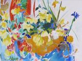 ABBOTT MARY 1921-2019,abstract floral scene,Elite US 2013-11-02