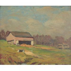 ABBOTT Yarnall 1870-1938,barn landscape,1919,Ripley Auctions US 2022-06-04