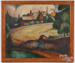 ABBOTT Yarnall 1870-1938,Clouds Over the Hill,1930,Pook & Pook US 2023-04-13