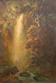 ABDULLAH Sudjono 1911-1991,waterfall in a tropical Indonesian forest,Venduehuis NL 2019-08-28