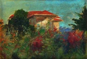 ABDULMECID HALIFE 1868-1944,A mansion in the Grove,Alif Art TR 2016-10-23