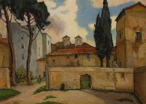 ABDY Rowena Meeks 1887-1945,A street scene, Florence, Italy,Bonhams GB 2010-08-02