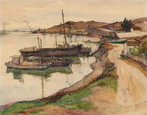 ABDY Rowena Meeks 1887-1945,An old waterside lane along San Francisco Bay (Hun,Bonhams GB 2018-11-19