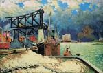 ABECASSIS Alain Marc 1950,The Sandpile, Harbour Scene, Montreal [Le Pont Jac,1927,Levis 2021-11-07