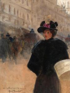 ABEL TRUCHET Louis 1857-1918,Jeune parisienne dans les rues,Millon & Associés FR 2024-01-30