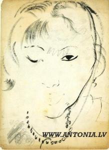 abelite Olgerts 1909-1972,Beautiful face,1920,Antonija LV 2009-11-07