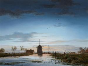 ABELS Jacobus Theodorus,Angler an einem Kanal mit einer Windmühle im Hinte,Lempertz 2023-11-18