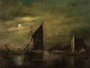 ABELS Jacobus Theodorus 1803-1866,Moonlight Marine,1850,Auctionata DE 2014-04-10