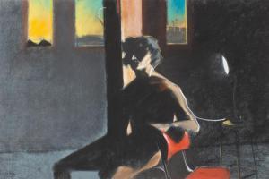 ABERCROMBIE Sam 1945,THE RED CHAIR,1978,GFL Fine art AU 2023-06-29