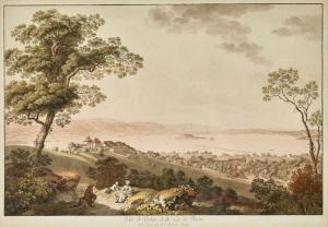 ABERLI Johann Ludwig 1723-1786,Vûe de Cerlier et du Lac de Bienne,Dobiaschofsky CH 2023-11-08