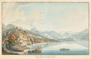 ABERLI Johann Ludwig 1723-1786,Vue de Village et du Lac de Brientz,Dobiaschofsky CH 2023-11-08